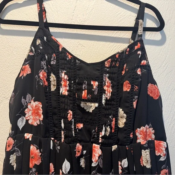 Torrid Black Dress with Red and White Floral Design - Picture 2 of 5
